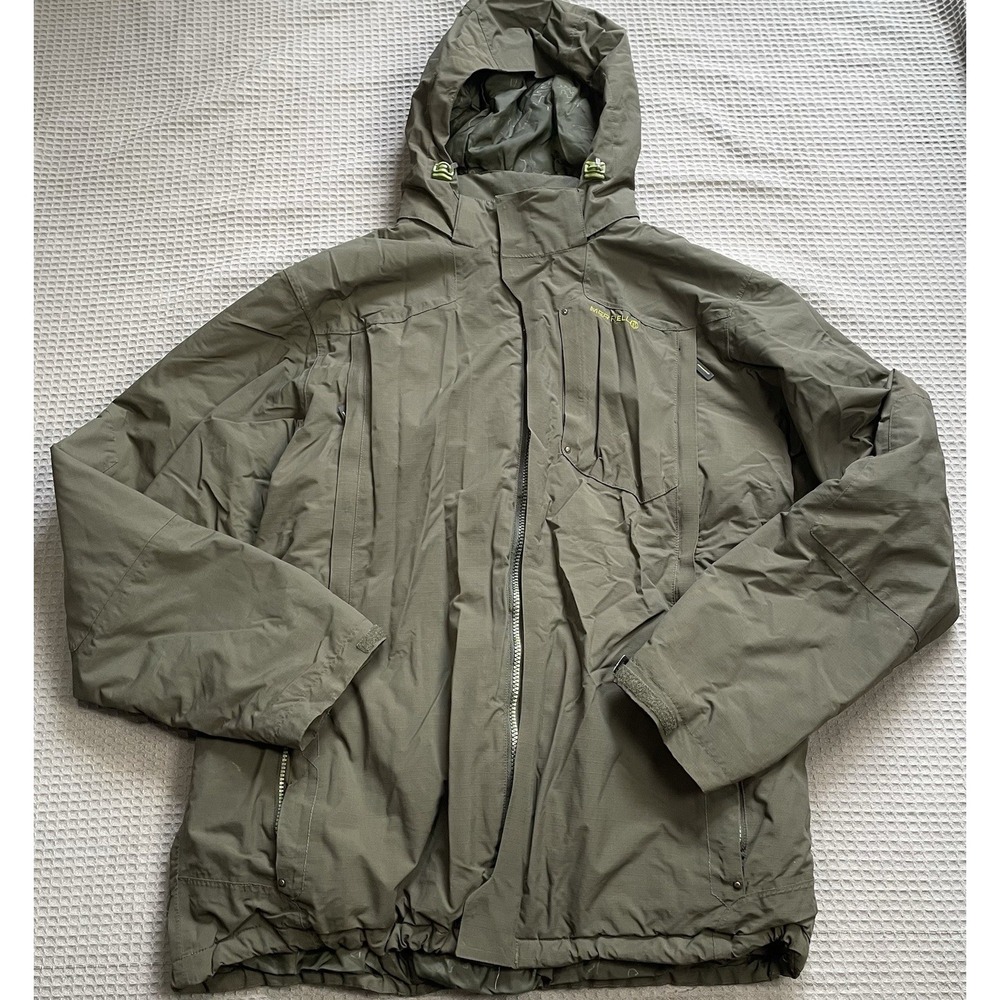 Merrell Opti-Shell Opti-Warm Jacket Coat XL Mens Olive Green Full Zip Nylon